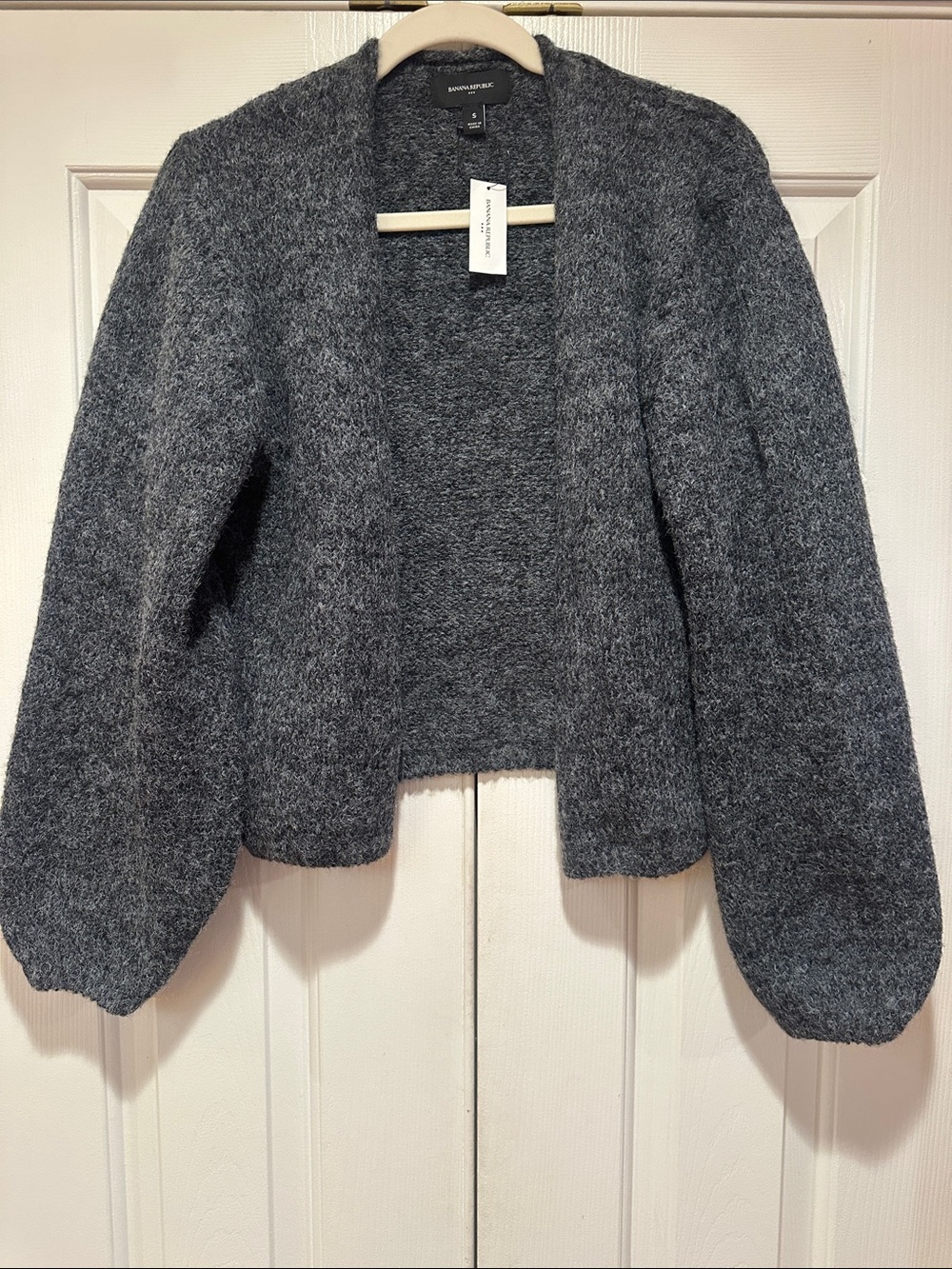 Banana Republic Factory Gray Open-Front Wool Blend Sweater size Small
